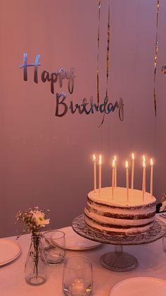 a birthday cake sitting on top of a table