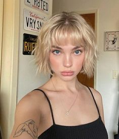 Bangs Haircut Idea Short Blonde Haircuts, Blonde Pixie, Haircuts With Bangs