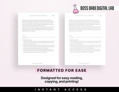 the format for an easy to use resume is displayed on a pink background with text that reads