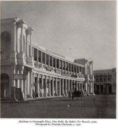 an old black and white photo of a building