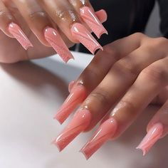 46306813083899 Nail Shades, Glitter French Tips, Nagel Tips, Nail Type, Lines On Nails, Stick On Nails, Nail Art Hacks, Long Acrylic Nails, Rhinestone Nails