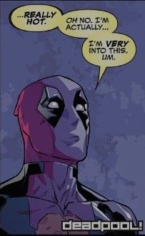 an image of a deadpool comic character saying it is not okay to say something