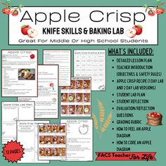 an apple crisp recipe for kids to make with the help of their teacher's hands