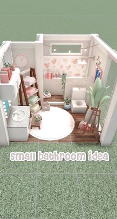 a small white room with the words swan bath room idea on it's side