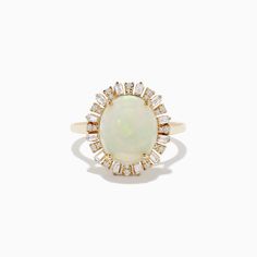 Aurora 14K Yellow Gold Opal Diamond Ring Vintage Opal Engagement Ring, April Birthstone Ring, Opal Diamond Ring, Pretty Wedding Dresses, Opal Ring Gold, Princess Room, Jewelry Accessories Ideas, Engagement Rings Opal, Effy Jewelry