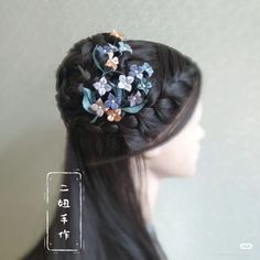 Danmei Hairstyle, Chinese Hair Accessories Traditional, Hair Styles Chinese, Chinese Traditional Hairstyles, Japanese Hairstyle Traditional, Asian Hair Ornaments, Japanese Hairstyles, Hanfu Hair