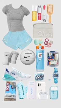 Volleyball Fits Preppy, Must Haves For Volleyball, Outfits To Wear To Volleyball Practice, Volleyball Practice Outfit Ideas, Volleyball Outfits Practice Clothes, Sporty Preppy Outfits, Cute Basketball Outfits, Outfit For Volleyball