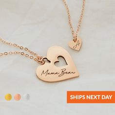 Personalized Mother Daughter Necklace Mommy and Me Two Necklace Set Birthday Gift Mama Bear Heart Necklace Love Initial Child Mom Jewelry *All Orders Ship the Next Business Day* Personalize this piece with your own meaningful message. Personal, timeless pieces you'll never want to take off - it is made to keep your sentiments close. All of our jewelry are hypoallergenic and tarnish resistant. We wish to create lasting pieces that everyone can cherish, no matter the price point. We carefully pack Mother Daughter Necklaces Set, Toddler Jewelry, Dandelion Necklace, Unique Valentines Day Gifts, Mother Daughter Necklace, Girl Necklace, Mother Daughter Gifts, Mothers Day Gifts From Daughter, Daughter Jewelry