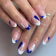 60 Blue French Tip Nail Art Ideas for Special Occasions - Seeking blue French tip nail art ideas for special occasions? Explore this collection of 60 designs that will make your moments even more memorable. Image from @_iwnails Nude Nail