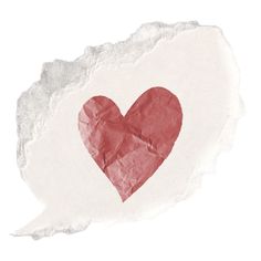 a piece of paper with a heart drawn on it in the shape of a speech bubble