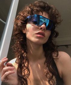 Curly Hair Inspo, Mullet Hair, Jellyfish, Hair Inspo, Curly Hair, A Woman, Sunglasses, Hair