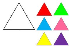 four different colored triangles are shown in the same triangle