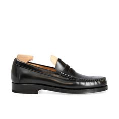 PENNY LOAFERS IN BLACK VARIK Timeless Black Slip-on Moccasins, Timeless Black Slip-on Loafers, Black Round Toe Moccasins For Galas, Classic Black Dress Shoes With Flat Heel, Black Closed Toe Moccasins For Galas, Black Loafers With Almond Toe, Black Goodyear Welted Round Toe Moccasins, Black Goodyear Welted Moccasins With Round Toe, Black Loafers With Reinforced Heel And Round Toe