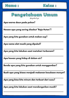 the indonesian language worksheet for kids