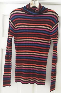 #ad Great shopping ideas for Trina Turk Turtleneck Ribbed Sweater 100% Cotton Multicolor Red Size M NWT , Fashion Women's Sweaters Shopping Ideas, Trina Turk, Women's Sweaters, Ribbed Sweater, Brands Outlet, Fashion Clothing, Sweater Outfits, Sweaters For Women, Turtle Neck