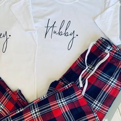 Mens Pyjamas, Baby Age Blocks, Matching Pyjamas, Ladies Pyjamas, Tartan Trousers, Gifts For Hubby, Custom Jewelry Box, Pyjamas Set, Couple Pajamas