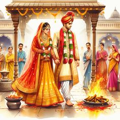 #Hinduwedding #marriedcouples #husband #wife #saatphere Varmala Indian Weddings Illustration, Marriage Couples Images, Husband Wife Images, Husband And Wife Images, Traditional Couple, Marriage Images, Couple Illustration Wedding, Bride And Groom Cartoon