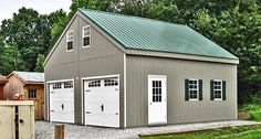 two garages with one attached to the other