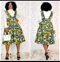 Ankara Pinafore Dress Outfit, Ankara Pinafore Styles, Pinafore Dress Outfit, Dashiki Clothing, Simple Dress Styles, Cute Maternity Dresses, African Attire Dresses, African Print Maxi Skirt, Shweshwe Dresses