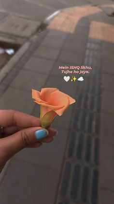 a person holding a flower in their hand