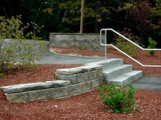 a concrete staircase with steps leading up to it