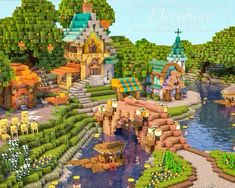 Minecraft Landscape, Aesthetic Minecraft Builds, Minecraft Garden, Orange Trees, Diy Minecraft, Instagram Landscape