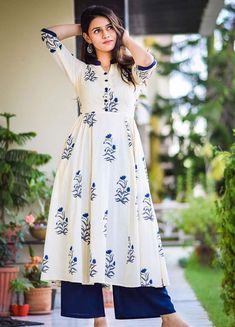 printed frocks with plazo for women Anarkali Suit Women's Fashion Dress Dresses by Pattern Printed Double Frill Dress New Kurti, Latest Kurti, Ethnic Kurti, Ethnic Dress, Casual Indian Fashion, Blue Fashion, Indian Outfits, Women's Fashion, #anarkali #women #kurti #summer #indianfashion #dresses #casual #indian #print #cotton #fabric #floral #printed #ethnicdress #indianoutfits #indianoutfit cotton long flower print kurti, flower printed kurti, cotton flower printed kurti cutting, floral print Simple Kurta Designs, Designer Kurti Patterns, Simple Kurti Designs, Long Kurti Designs, Pakistani Dresses Casual, Long Dress Design, Cotton Kurti Designs, Salwar Kamiz, Trendy Dress Outfits