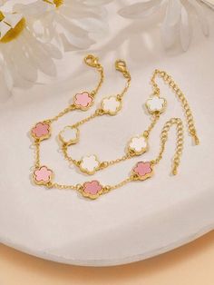 Gender:Women \nColor:White \nMaterial:Copper \n Daily Wear Jewellery, Kids Bracelets, Color Cafe, Flower Decor, Copper Bracelet, Bracelet For Women, Flower Shape, Christmas Sale, Graduation Gifts