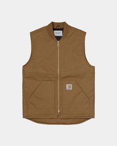 Color: Hamilton Brown - A signature Carhartt WIP style, the classic Vest is constructed in our hardwearing Dearborn Canvas. Cut in a regular fit, the garment is also diamond-quilted and lined with nylon taffeta. A kangaroo pocket, rib-knit collar, and front zipper complete the design.     \ 100% Cotton 'Dearborn' Canvas, 385 g/sqm  \ water repellent fabric  \ diamond quilted lined  \ 3M Thinsulate© insulation  \ rib-knit collar  \ front closure with double way zip  \ personalized slider  \ kanga Carhartt Vest, Tom Ford Eyewear, Pull Sweat, Water Repellent Fabric, Carhartt Wip, Carhartt Mens, Fleece Jacket, Kangaroo Pocket, Front Zipper