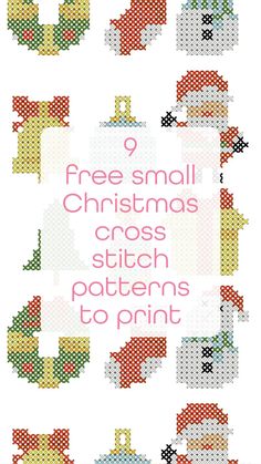 a cross stitch christmas pattern with the words, free small christmas crochet patterns to print