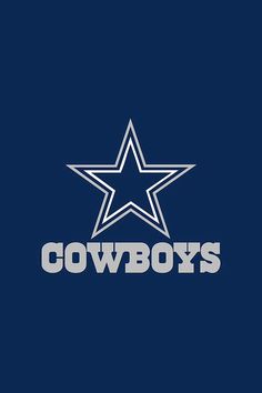 the cowboys logo is shown on a dark blue background with white letters and a star