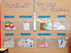 a bulletin board with different types of things on it