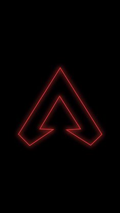 a red neon arrow on a black background