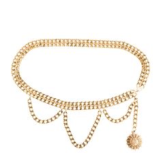 Gold-Tone Chanel Chain Waist Belt With Crest Medallion Charm And Hook And Eye Closure. Color: Metallic Clothing Size: M Measurements: Length 33", Width 0.75" Very Good. Faint Scuffing Throughout. Metallic Clothing, Chain Waist Belt, Chanel Chain, Metal Clothing, Chanel Accessories, Chain Belt, Waist Belt, Gold Tones, Chanel