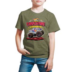 Hot Wheels - Crushing Kindergarten - Youth Short Sleeve Graphic T-Shirt - Celebrate the essence of Mattel's Hot Wheels with officially licensed apparel featuring unique designs crafted exclusively by Hybrid Apparel. Each piece brings beloved characters, iconic imagery, and memorable moments to life, offering Hot Wheels fans a one-of-a-kind way to showcase their passion. Trending Graphic Tees, Kids Clothes Boys, Toddler Boy Outfits, Top Graphic Tees, 1st Grade, Military Green, 2nd Grade, Tee Shop, Toddler Outfits