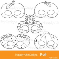 fruit coloring pages for kids to print and color with the words happy after designs on them