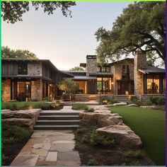 a house with stone steps leading up to it