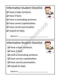 two worksheets with information for students to use