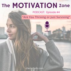 a woman with long hair standing in front of a river and the words, the motivation zone