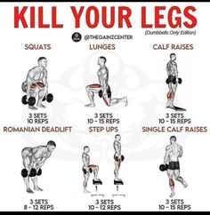 a poster showing how to do the dumbbles with an exercise chart on it