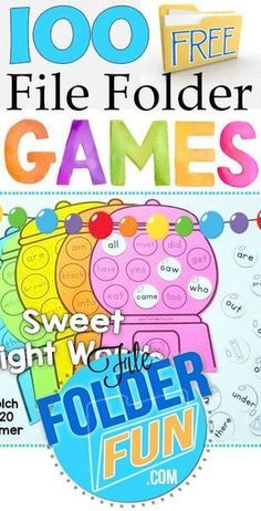 100 free printable file folder games for kids to play on the computer or at home