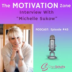 a woman sitting in front of a microphone with the caption, the motivation zone