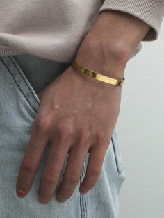 Gold Fashionable   Stainless Steel  Cuff    Jewelry Simple Cuff Bracelet, Mens Cuff Bracelets, Mens Bangles, Modern Gold Jewelry, Mens Fashion Jewelry, Mens Gold Jewelry, Real Gold Jewelry, Mens Gold Bracelets, Cuff Jewelry