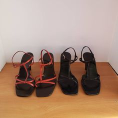 "Vintage BALLY, Made In Italy, Strappy Sling Back Women's Heel Leather Sandals.  Both are in very good vintage condition. There are some scuffs on the soles. Please see photos. Each sold separately. The Red one is Size 7 US or 37 1/2 EU. measurements: length inside: 9 1/2\" width of ball of foot: 3 1/4\" heel height: 3 1/2\" The Black one is Size 6 1/2 US or 37 EU. measurements: length inside: 9 1/2\" width of ball of foot: 3 1/4\" heel height: 3 1/2\" 2021-11" Vintage Party Sandals With Padded Heel, Retro Round Toe Evening Sandals, Retro Evening Sandals With Round Toe, Vintage High Heel Sandals With Heel Strap, Vintage Black Sandals With Open Heel, Retro Evening Sandals With Ankle Strap, Retro Ankle Strap Evening Sandals, Retro Ankle Strap Sandals For Formal Occasions, Vintage Sandals With Round Toe For Evening