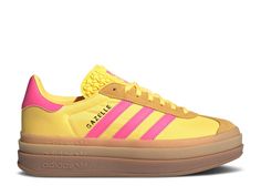 Wmns Gazelle Bold 'Spark Lucid Pink' - Adidas - IG4387 - spark/lucid pink/spark Pink And Yellow Gazelle Adidas Outfit, Pink Gazelle Bold Outfit, Light Pink Gazelle, Yellow Gazelle, Pink And Yellow Gazelle, Pink And Green Gazelles, Adidas Gazelle Pink, Tiktok Finds, Girls Dream Closet