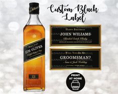 a bottle of john williams groomsman's whisky on a white background with black and gold trim