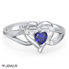 The perfect way to say I Love You, this lovely ring design features a 4mm heart-shaped birthstone at the center of a woven heart and an infinity symbol band set with sparkling accents. Personalize this ring in sterling silver, white, yellow, or rose gold with a choice of genuine or simulated gemstones, and make a unique gift for any occasion. Heart Shaped Birthstone Ring With Diamond Accents For Anniversary, Double Heart Birthstone Ring For Anniversary, Promise Heart Birthstone Ring With Accent Stones, Promise Heart-shaped Birthstone Ring With Accent Stones, Heart Shaped Birthstone Ring For Anniversary, Anniversary Heart Shaped Birthstone Ring, Birthstone Open Heart Promise Ring, Open Heart Birthstone Promise Ring, Silver Heart Cut Birthstone Promise Ring