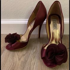 Reposhing This Item I Purchased From @Nem114. Loved It, But Ready To Rotate For Something New. Questions? Leave A Comment Below! Badgley Mischka Shoes, Satin Heels, Burgundy Dress, Badgley Mischka, Something New, Shoes Women Heels, Shoes Heels, Size 7, Satin