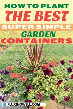 A colorful garden container Back Patio Decor, Flower Container Ideas, Garden Container Ideas, Free Garden Planner, Garden Ideas To Make