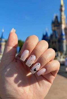 27+ Disney Nails That Are Pure *Magic* (simple, cute, classy) Easy Diy Disney Nails, Nail Design Disney, Disney Nails Black, Disney Simple Nails, Chrome Disney Nails, Nude Disney Nails, Pastel Disney Nails, Simple Disney Nails Short, Disney Nails Simple